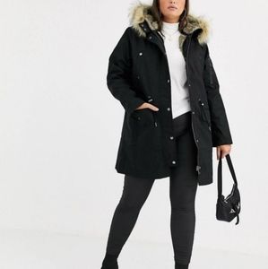 ASOS Curve parka with detachable faux liner